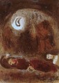 Ruth zu Füßen von Boas lithographiert den Zeitgenossen Marc Chagall